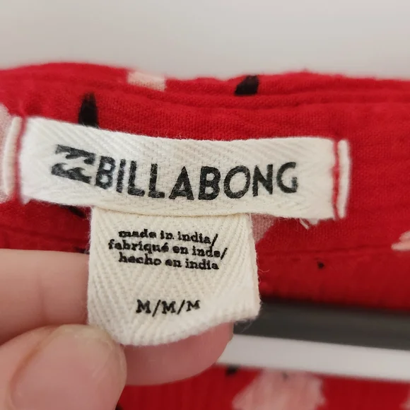 Red Floral Print Billabong Sleeveless Maxi Dress Size M. - Picture 8 of 11